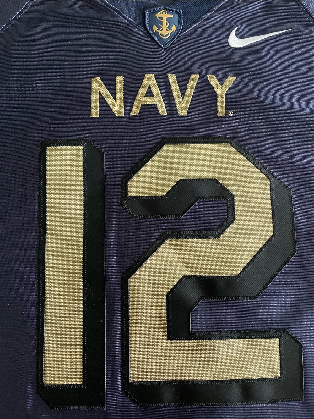 Nike Navy Midshipmen Football Jersey Men’s L #12 Pro Combat Stitched NCAA - Picture 5 of 11